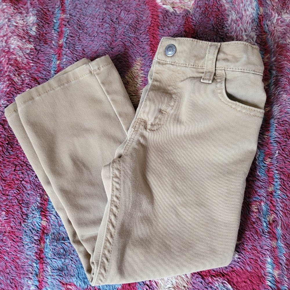 Wrangler Boys Khaki Jeans Sz 4 Adjustable Waist